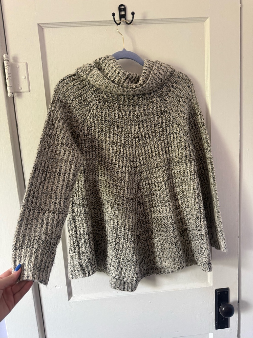 Twin-Set Heather Gray Cowl Neck Sweater with Front Pockets - Picture 5 of 5